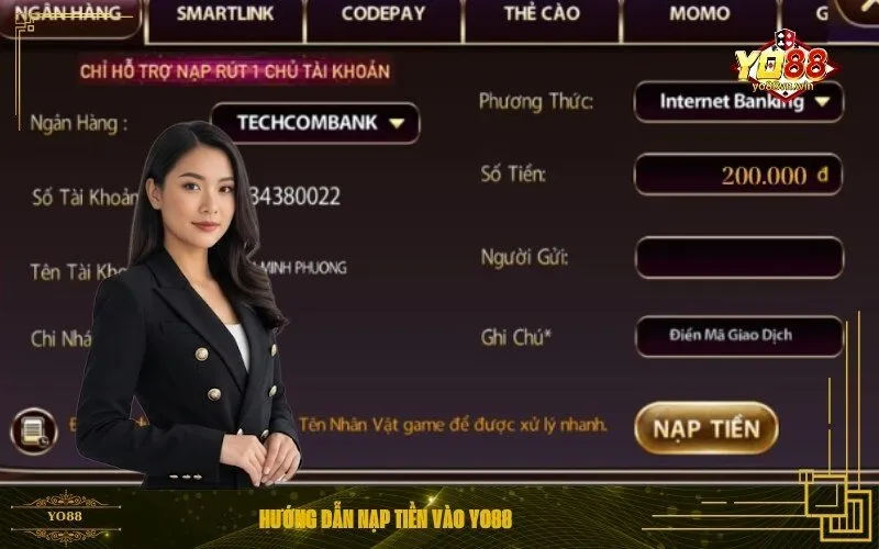 Hướng Dẫn Nạp Tiền vào Tài Khoản Yo88